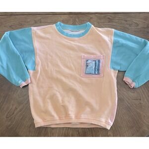Vintage 80s-90s Gotcha Surf Sweatshirt This Is The Edge Pastel Colorblock Patch